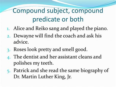 compound subject and simple predicate examples