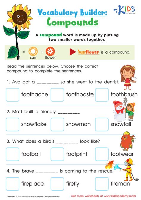 compound words worksheet for grade 2 with answers pdf