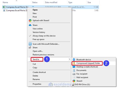 compress excel files to zip