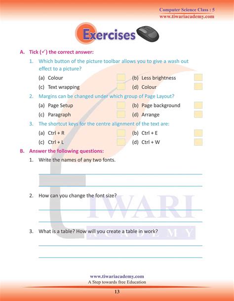 computer class 5 question answer