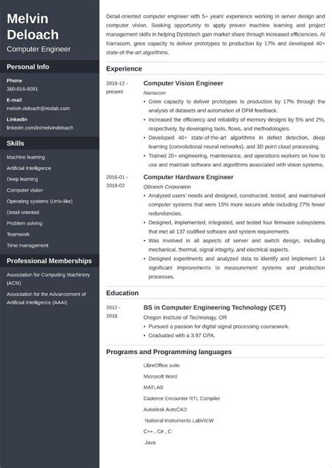 computer engineering cv sample