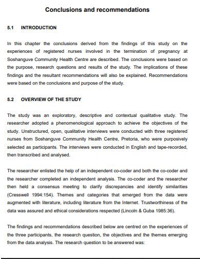 conclusion and recommendation in research sample pdf