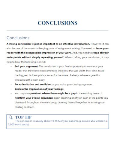 conclusion for project report example pdf
