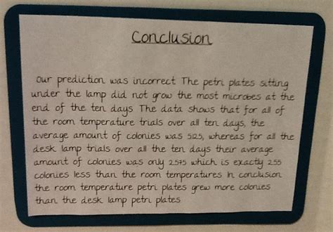 conclusion for science project example