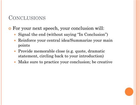 conclusion speech for presentation