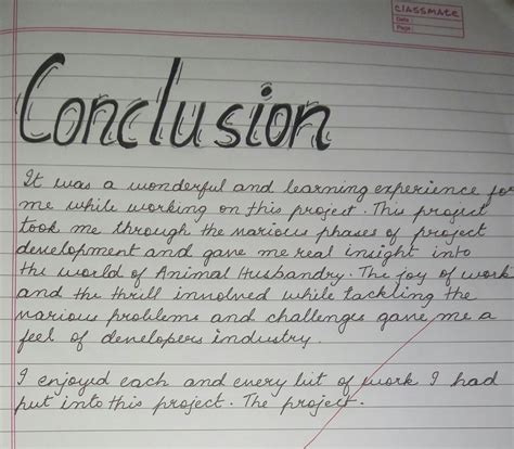 conclusion writing for project class 9