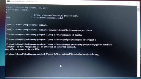 conda install jupyter notebook not working