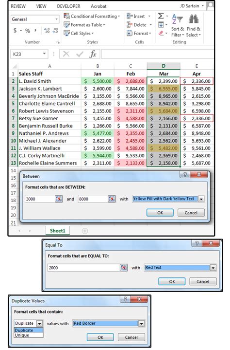 conditional formatting cell value equal to multiple values