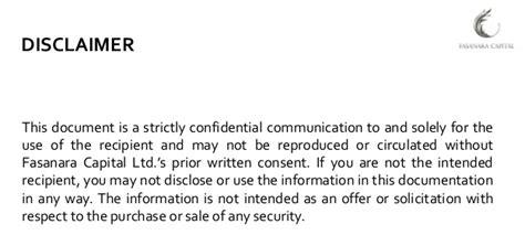 confidential document disclaimer examples