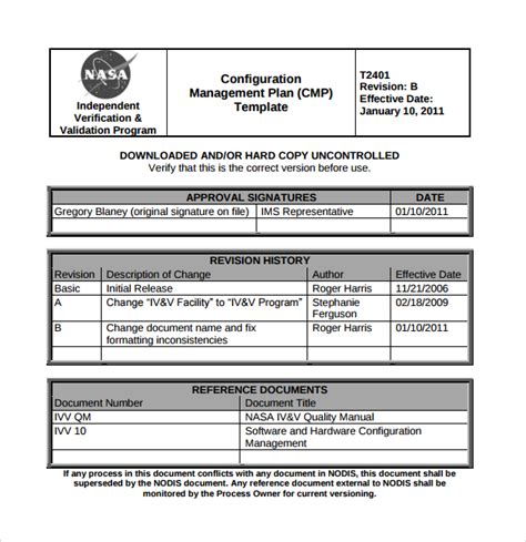 configuration management document example