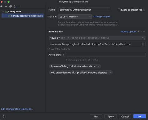 configure spring boot application intellij