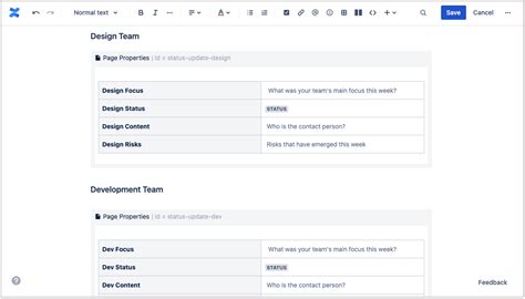 Confluence Template Macro