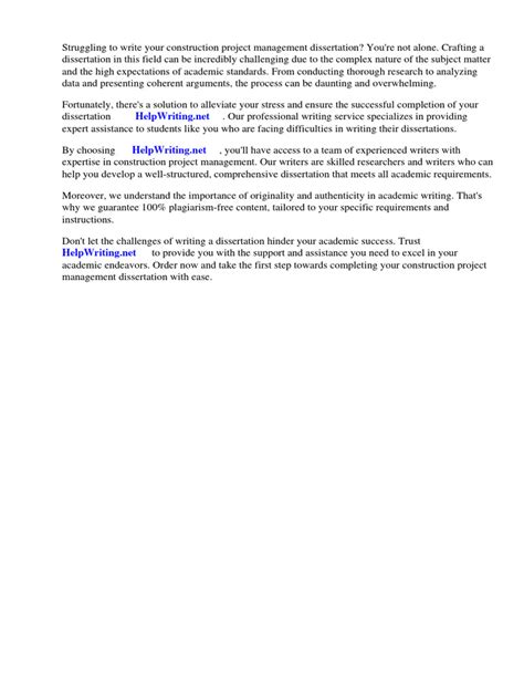 construction management dissertation examples