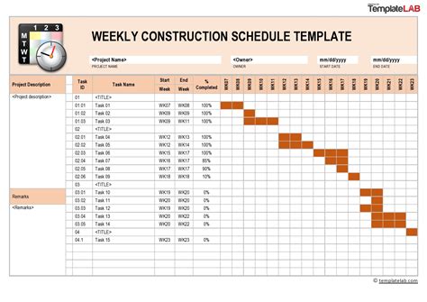 construction project schedule example pdf