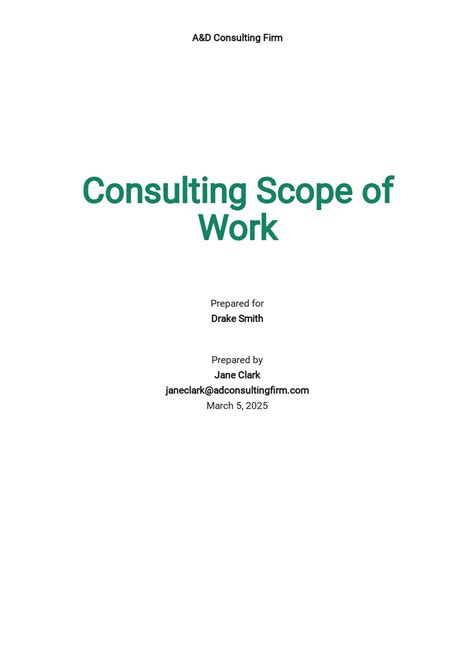 consulting scope of work template word