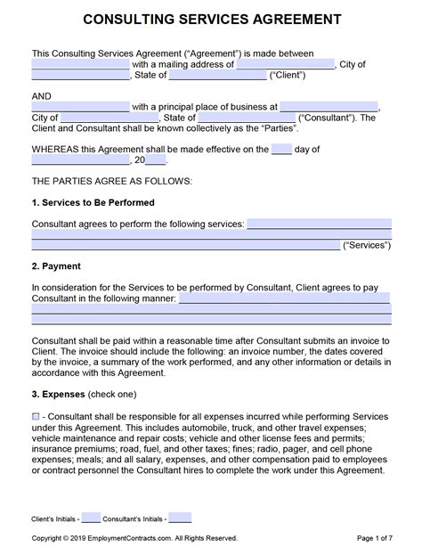 Consulting Services Agreement Template
