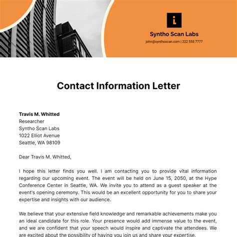 Informasi Kontak Surat Lamaran