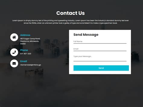 contact us email template html codepen
