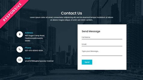 contact us page design html css code