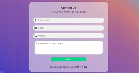 contact us page design in html and css with source code