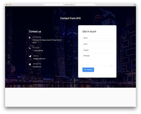 contact us page template html css codepen