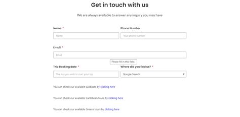 content form example