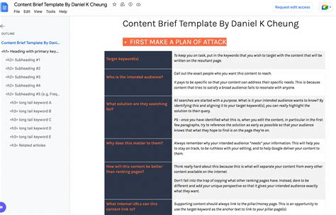 content strategy brief example