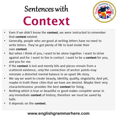 context meaning example sentence