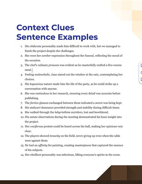 contextual words examples sentences
