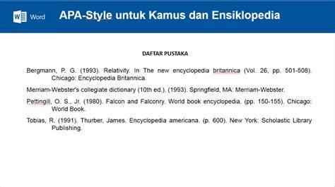contoh daftar pustaka APA style
