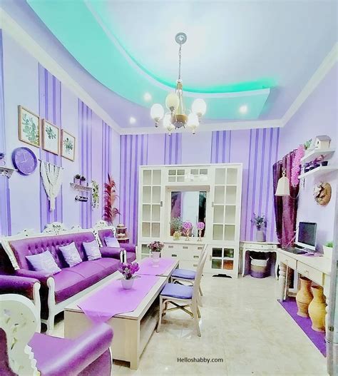 contoh desain rumah warna ungu
