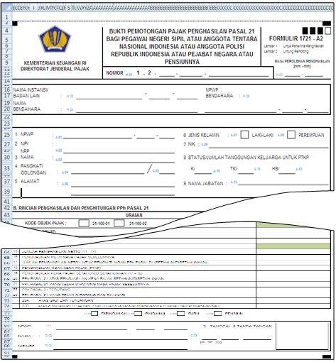 contoh formulir pajak