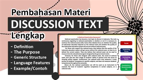 contoh generic structure of discussion text