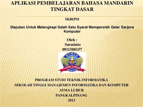 contoh ppt sidang skripsi teknik informatika