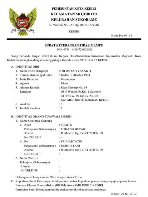 contoh sktm pendidikan
