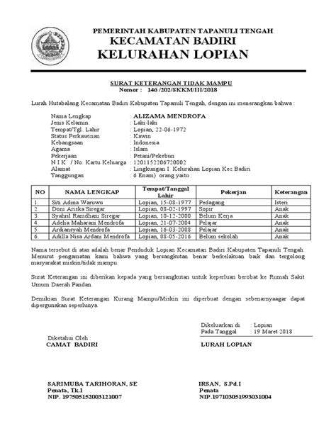 contoh sktm umum