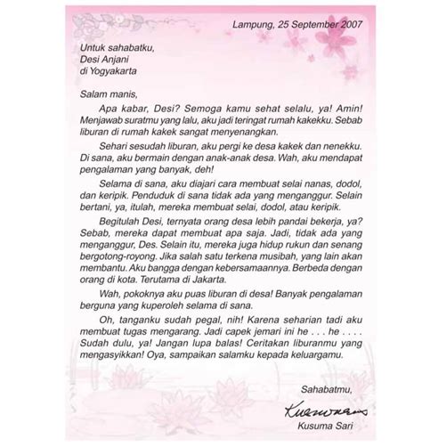 contoh surat buat sahabat dalam bahasa inggris