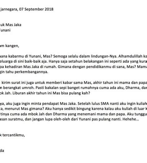 contoh surat informal
