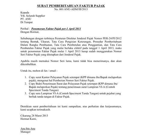 Contoh Surat Pajak