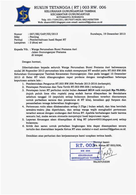 contoh surat tugas pengurus rt