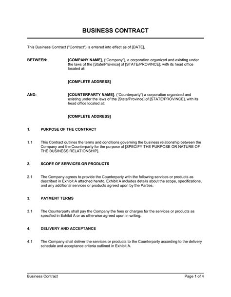 Contract Template Example