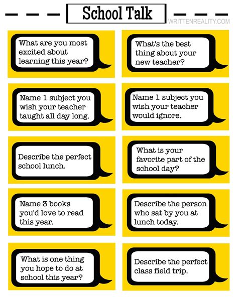 conversation starters for school students