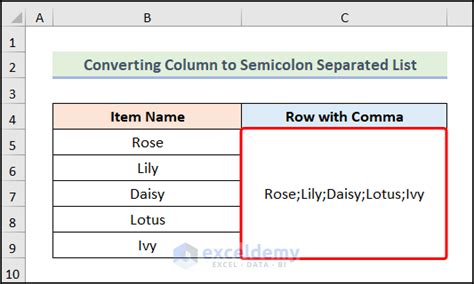 convert column to semicolon separated list