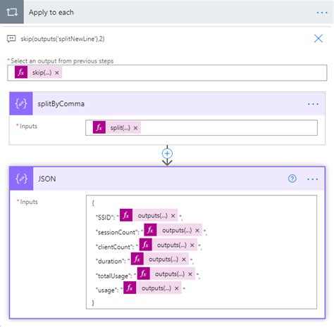 convert csv file to json power automate