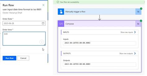 convert date to iso 8601 format power automate