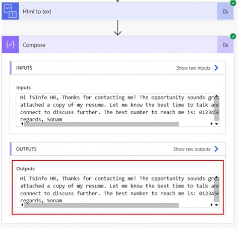 convert email body to html power automate