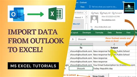 convert excel emails to outlook