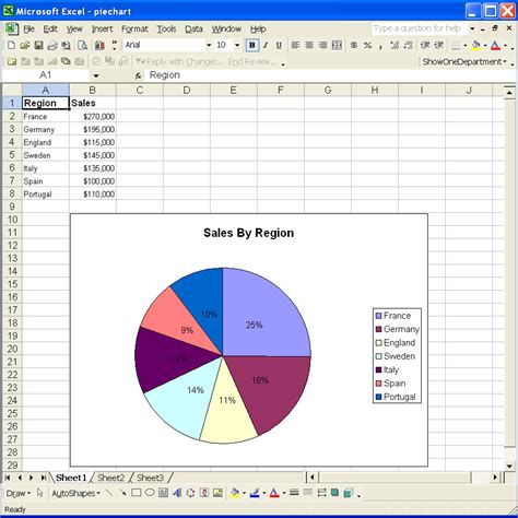 convert excel file to pie chart