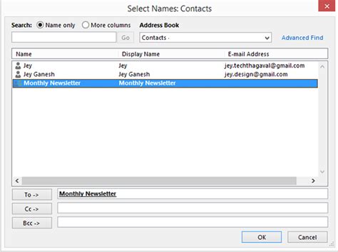 convert excel list to email distribution list