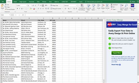 convert excel spreadsheet to avery labels